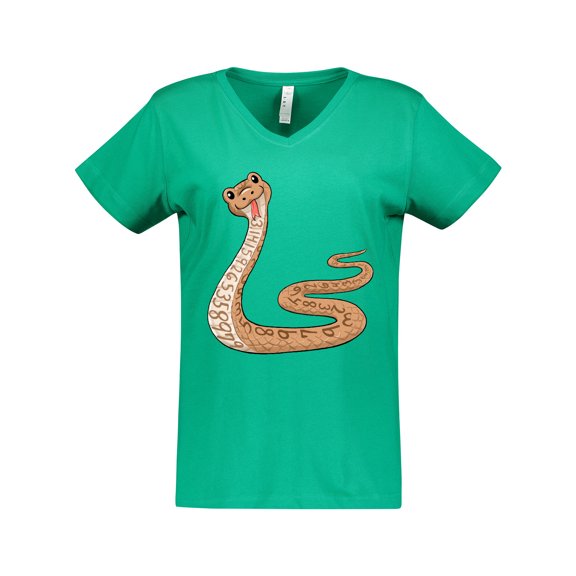 Inktastic Pi-thon Pi Day Python Pun Snake Women's V-Neck T-Shirt