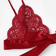 thumbnail image 4 of Señoras moda red hilo encaje perspectiva Bowknot Sexy Sling tentación lencería conjunto de ropa interior Fridja nalpqowj12819, 4 of 4