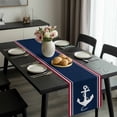 thumbnail image 2 of Navy Blue Red Stripe Table Runner 70 Inches Long, Coastal Nautical Anchor Farmhouse Kitchen Coffee Dining Table Decoration for Home Party Birthday Wedding Home Decor 13x70 Inches, 2 of 8