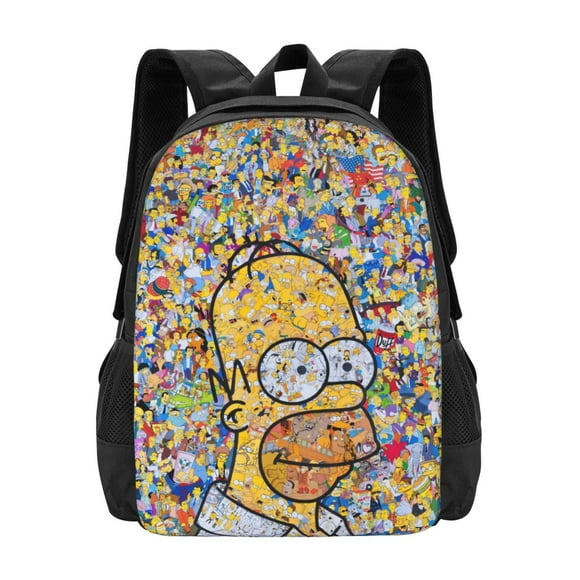 The Simpsons Backpack For School Anime Bookbag Lightweight School Bags Satchel Back Packs For Teens College Casual Daypack 16.5*12.5*5.5 Inch
