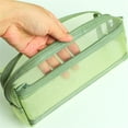 thumbnail image 6 of 8.3x3.1x2.0in Nylon Mesh Clear Zipper Bag, Lightweight Portable Storage Pouch for Student Erasers Pens Small Stationery Daily Classification,C, 6 of 8