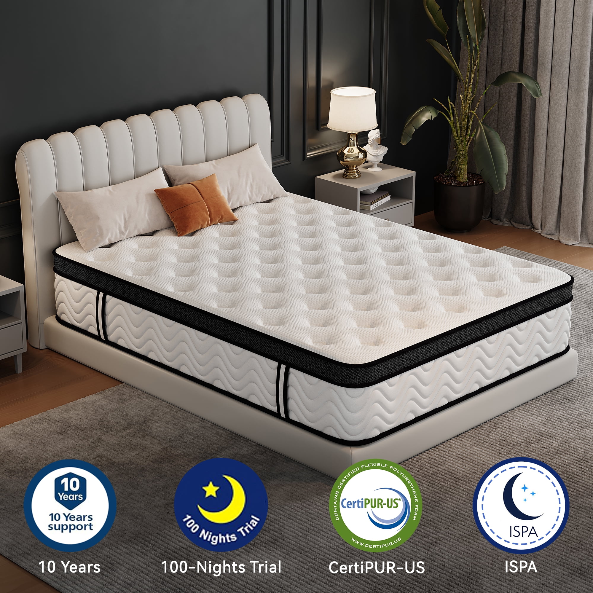 Sailvan King Mattress ,12 inch King Size Mattress ,Hybrid Mattress King in a Box with Memory Foam and King Pocket Springs for Edge Support, Pressure Relief