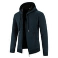 thumbnail image 4 of Holloyiver Men's Fashion Autumn And Winter Stand Collar Sweater Casual Fleece Jacket Navy, 4 of 5