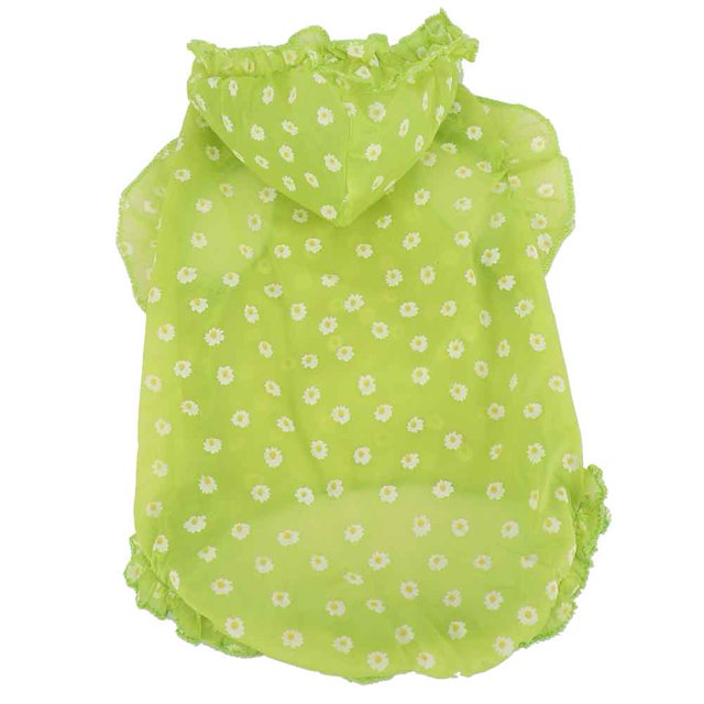Chaleco protector solar de verano para mascotas, sudadera con capucha transpirable con volantes, ropa para perros y gatos (M)