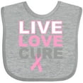thumbnail image 3 of Inktastic Live Love Cure Breast Cancer Boys or Girls Baby Bib, 3 of 4
