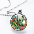 thumbnail image 2 of Cactus Stunning Glass Circular Pendant Necklace - Women's Jewelry, 2 of 5