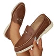 thumbnail image 5 of Miluxas Women's Casual Slip On Shoes Low Heel Comfortable Walking Foot Arch Support Loafers for Daily Wear with Jeans Brown 9(42), 5 of 9