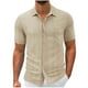 thumbnail image 2 of pstuiky Camisas de vestir de manga corta para hombre, Estilo Hombre Color Sólido Casual Ventilado Botones Sueltos Solapa Bolsillos Manga Corta camisas casuales para hombre s, 2 of 5