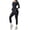 Black, variant on Two Piece Outfits For Women Workout Set Short Sleeve Tracksuit Zip Up Sweatsuits Black L
