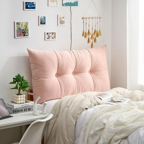ZALIX - Plush Tufted College Headboard - Sunday Pink