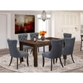 thumbnail image 2 of East West Furniture 7 Piece Kitchen Table Set Consists of a Rectangle Rustic Wood Dining Table, 2 of 6