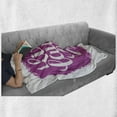 thumbnail image 6 of Live Laugh Love Soft Flannel Fleece Throw Blanket, Lifestyle Typography on Paintbrushes Urban Illustration, Cozy Plush for Indoor and Outdoor Use, 60" x 80", Fuchsia White, by Ambesonne, 6 of 6