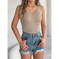 thumbnail image 6 of Womens V Neck Tank Tops 2025 Sleeveless Knit Shirts Summer Casual Sweater Vest Khaki S, 6 of 9