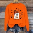 thumbnail image 3 of Halloween Sweatshirts Women Cute Tops Fall Outfits for Women Workout Tops for Women Loose Fit Crew Neck Baggy Shirts Comfort Colors Sweatshirt,Orange,M, 3 of 3