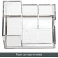 thumbnail image 6 of Plated Toothbrush and Toothpaste Holder - Storage Organizer Stand with 4 Compartments for Bathroom Countertop - Holders for Electric Toothbrush, Toothpaste - Hyde Collection - White/Soft Brass, 6 of 10
