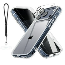 Dteck for iPhone 17 Pro Max Case Clear, Anti-Yellowing Transparent Phone Cover with Screen Protector   Camera Lens Cover   Lanyard Wrist Stap, Shockproof Bumper for iPhone 17 Pro Max