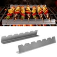 thumbnail image 4 of Visland 2 Pcs Supports de Brochettes en Forme de V 6 Fentes Ustensiles en Acier Inoxydable de Qualité Alimentaire Réutilisables pour Barbecue Accessoires de BBQ, 4 of 7