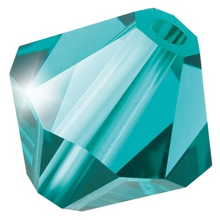 24pcs Preciosa® Beads Czech Bicone(451 69 302 Rondelle) 60230 Blue Zircon 6mm Hole: 1mm