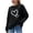 Black, variant on Women Sweaters, Crewneck Long Sleeve Heart Warm Winter Tops Red Size 3XL