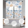 thumbnail image 2 of Blue Coastal Coral Swag Curtains for Living Room/Bedroom Windows, Ocean Starfish Shell Marine Life Kitchen Curtains and Valances Set 36 Inch Length, Light Filtering Swags Valance Curtain Panels, 2 of 5