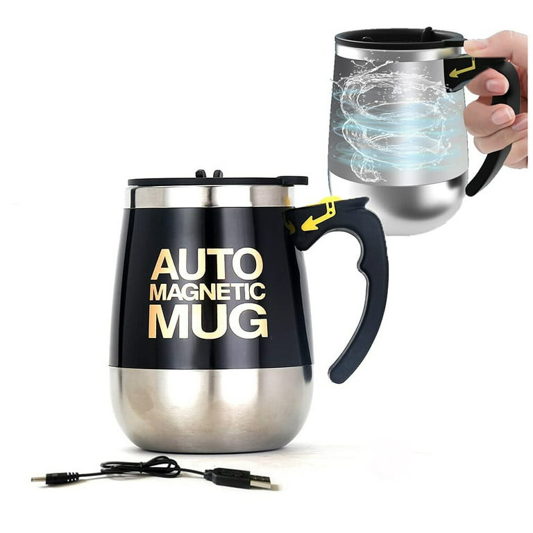Automatic Self Stirring Magnetic Mug Stainless Steel Self Stirring Mug with  Lid Auto Electric Coffee Milk Mixing Cup Thermal Cup