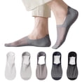 thumbnail image 2 of suxuMhao No-Show Invisible Liner Loafer Socks with Silicone, 10 Pairs Soft Breathable Low-Cut Shallow Transparent Splicing Socks, Cotton & Polyester for Flats, One Size, Black, 2 of 2