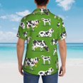 thumbnail image 3 of Lsque Cows With Calfs Green pattern Hawaiian Shirt for Men, Unisex Summer Beach Casual Short Sleeve Button Down Shirts-Medium, 3 of 9
