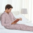 thumbnail image 4 of Salouo Minimalist Snowflake Print Button-Front Long Sleeve Pajama Set for Men, Soft 2Pjs Men's Long Sleeve Sleepwear -Medium, 4 of 7