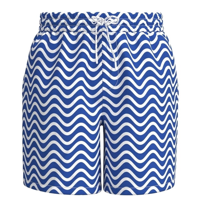 Traje de Baño OP Para Hombre Estampado Ondas Azul T CH