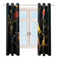 thumbnail image 3 of Watercolor Bird Window Curtain Panels Grommet Blackout Curtains Blackout Curtains for Living Room, 3 of 7