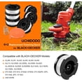 thumbnail image 2 of Carrete de hilo para desbrozadora Rawiri para cortadoras de hilo Black and Decker, 6 carretes de hilo para desbrozadora con 1 cubierta de carrete y 1 resorte, 2 of 5