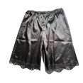 thumbnail image 4 of KKBOTIVE Women Culotte Half Slips Satin Pettipants Under Dresses Lace Trim Pants Elastic Waist Liner Slip Shorts, Black Size: M, 4 of 4
