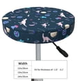 thumbnail image 3 of Cauagu Space Dinosaur Print Round Stool Covers,Seat Cushion for Round Bar Stool Chair Seat Cover for Bar Round Chair Fits for 12/13/14in Bar Stool Cushion, 3 of 7