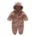 thumbnail image 2 of Simplmasygenix Baby Romper Clearance Winter Snowsuit Toddler Baby Boys Girls Color Plush Cute Bear Ears Winter Keep Warm Jumpsuit Romper, 2 of 9