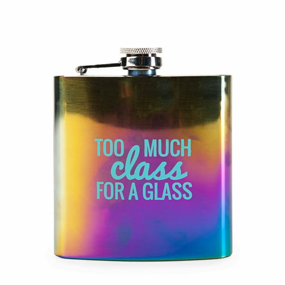 DCI Rainbow Luster Too Much Class For A Glass 6 oz. Flask