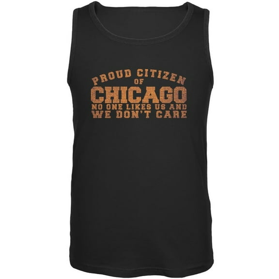 Proud No One Likes Chicago Black Adult Tank Top - Small