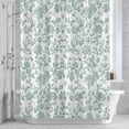 thumbnail image 3 of Pastoral Flowers Shower Curtain for Bathroom Decor, Dark Green Flower Farmhouse Plant Waterproof Fabric Shower Curtain, 48"x72" Set with 12 Hooks, 3 of 9