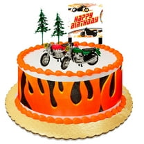 Motorcycle Motor Bike Cake Decoration Topper Toys Kit wth Plaque