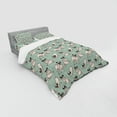 thumbnail image 2 of Ambesonne Pug Bedding Set 4 Pcs, Sitting Stretching Dog, Queen, Turquoise, 2 of 2