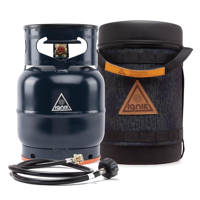 Tanque de propano Ignik Deluxe de 5 lb con manguera y estuche de transporte