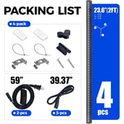 Barrina 4-Pack T5 Grow Lights for Indoor Plants 2FT 5000K Full Spectrum LED Grow Light with Black Cover T5 Grow Light Strip Under Cabinet Plant Light with Switch Cord Linkable Plug and Play