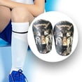 thumbnail image 1 of 2x Mini espinilleras de fútbol protección de espinilleras para adultos niños Protector de piernas equipo de protección a prueba de golpes para juego 10cmx6cm, 1 of 8