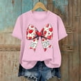 thumbnail image 4 of FRSASU Cute Heart Love Coquette Bow Valentine’s Day Women Short Sleeve Round Neck T-Shirt Pink, 4 of 6