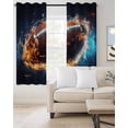 thumbnail image 3 of Blackout Curtains for Bedroom, Rugby Room Darkening Window Drapes for Living Room, Football Flame Modern Abstract Art Thermal Insulated Grommet Curtains, 52x84 inch, 2 Panels, 3 of 9