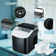 Havato Countertop Ice Maker, 9 Bullet Ice Cubes in 6 Mins, 26lbs/24H, w/ Scoop & Basket, Matte Black