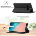 thumbnail image 4 of Case for Samsung Galaxy S10, Vintage Classic Matte Leather Wallet Case Flip Notebook Style Cover with Magnetic Closure Kickstand Card Slots - Black, 4 of 16