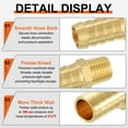 thumbnail image 3 of 6 Pack Brass Hose Barb to NPT Male Adapter, 1/2" Barb x 1/2" NPT Male for Automotive, Fluid Transfer, Gardening, Water Treatment, 3 of 6