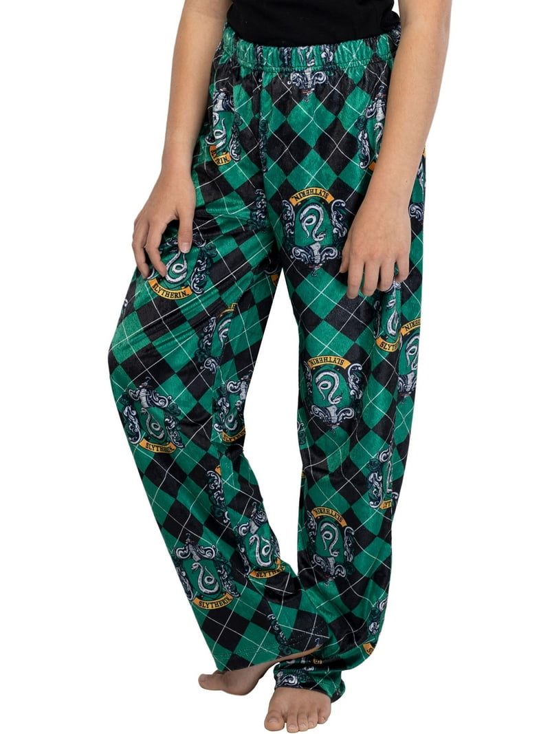 Harry Potter Girls' Hogwarts Houses Crest Plaid Lounge Pajama