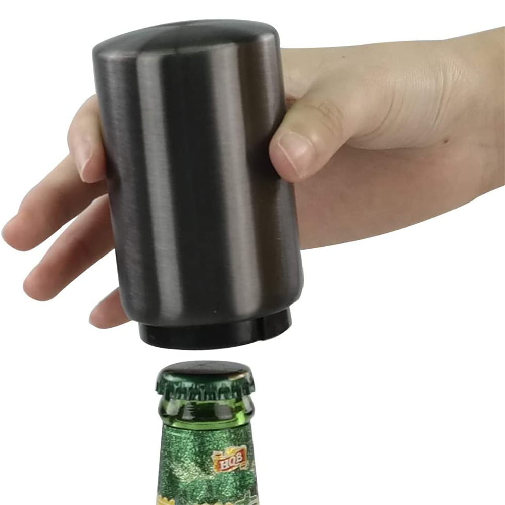 Black PoptheTop Automatic Beer Bottle Opener : - Great gift Bottle cap colle 