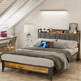 thumbnail image 5 of Behost Platform Bed Frame, Full Size Bed Frame with Headboard and Storage, 5 of 12